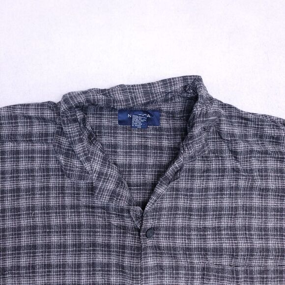 Nautica Long Sleeve Sleepwear Pajama Shirt Adult Mens Size Extra Large XL Gray - Picture 1 of 10